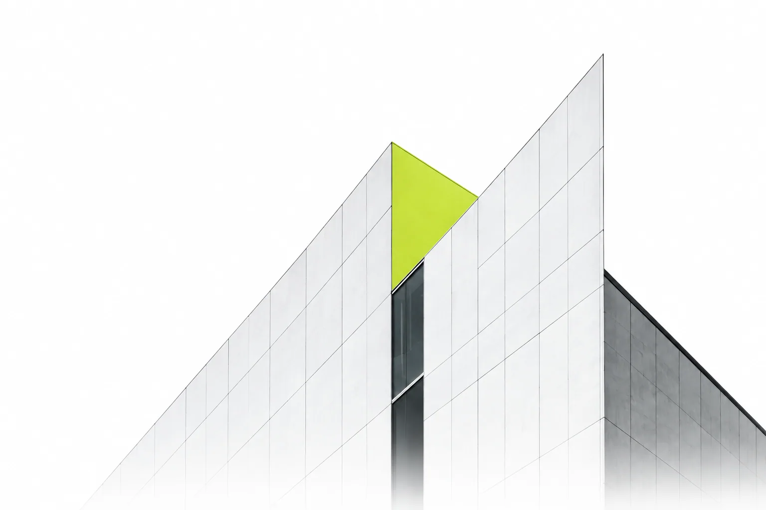 White architectural planes with a citron detail